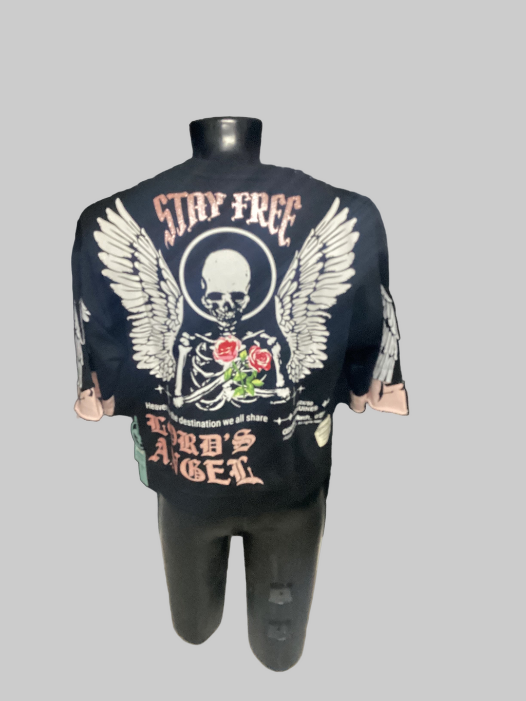 Graphic drop shoulder T