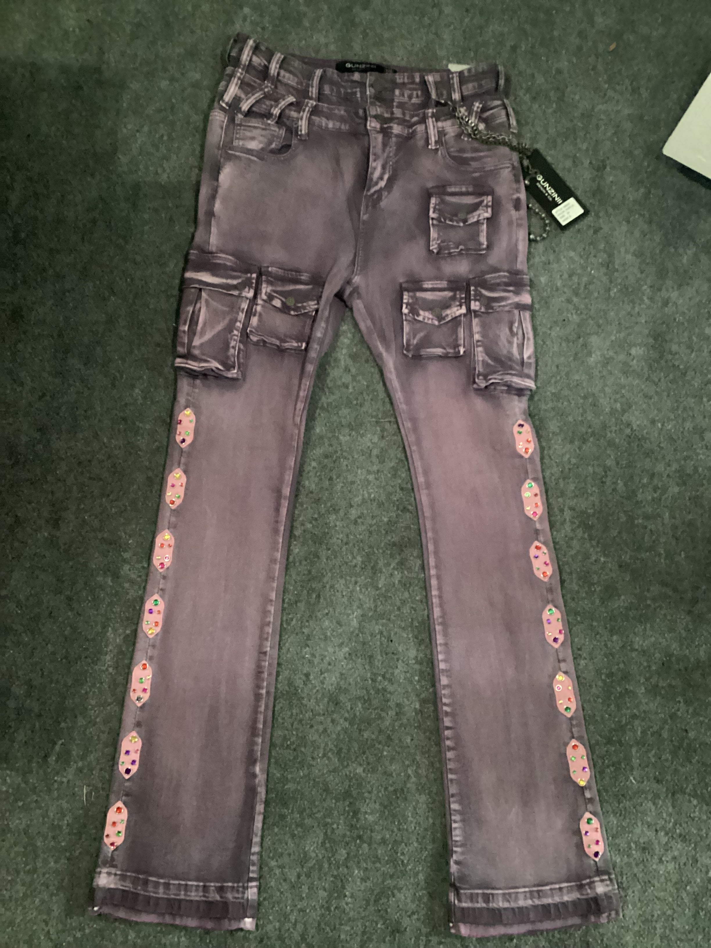 Stacked Rhinestone Jeans