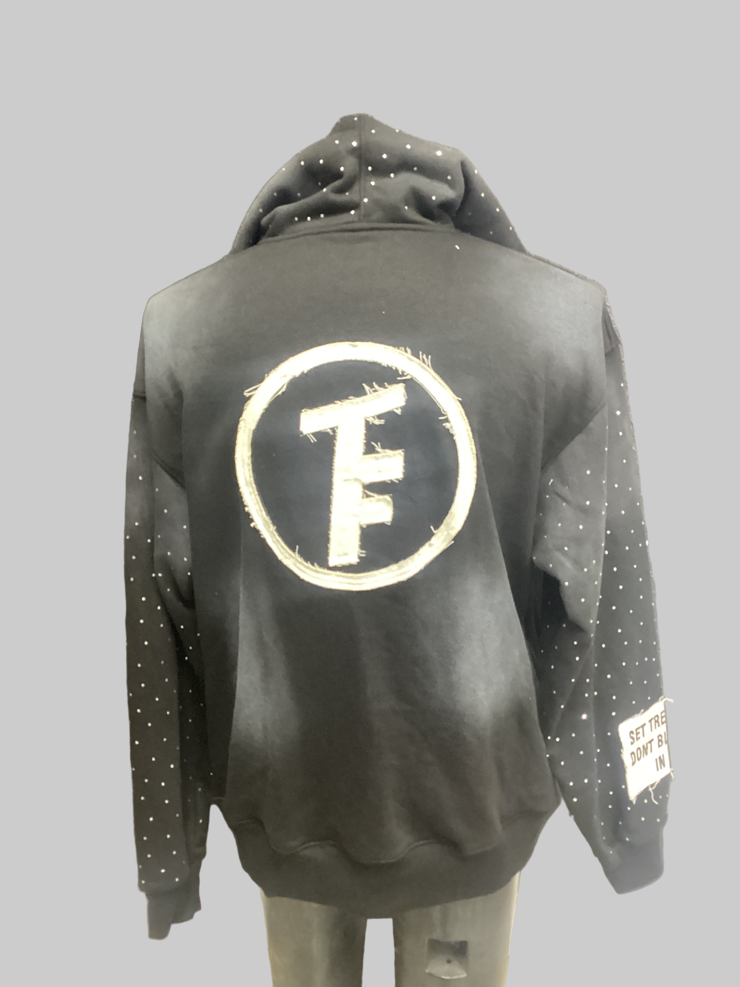 The Fallen Rhinestone Zip Up